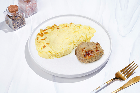 Котлета мясная с картофельным пюре
