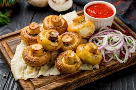 Грибы на мангале