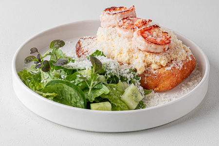 Френч-тост с тигровыми креветками