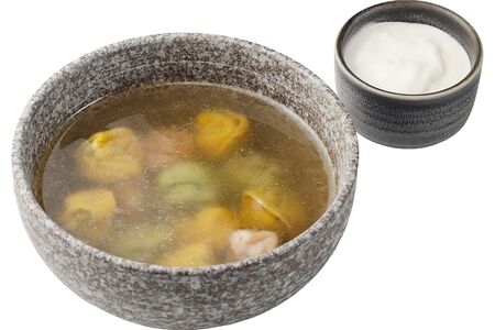 Мини пельмешки со сметаной