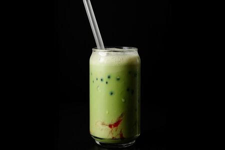 Бабл ти Матча с манго и маракуйей