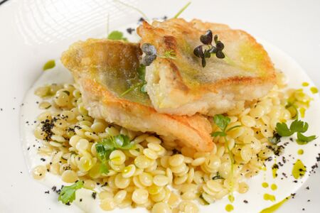 Судак с пастой птитим