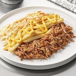 Картофель с рваной свининой