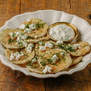 Жареные кабачки с брынзой