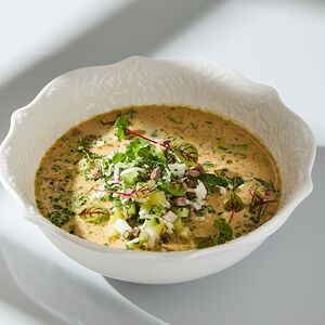 Окрошка с говядиной на квасе