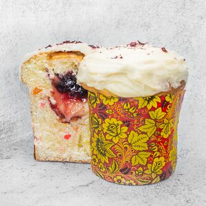 Кулич с черникой и лимонным курдом