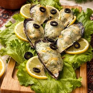 Мидии, запеченные с сыром