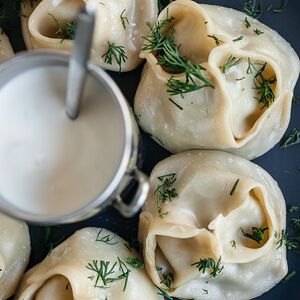 Манты с говядиной и тыквой