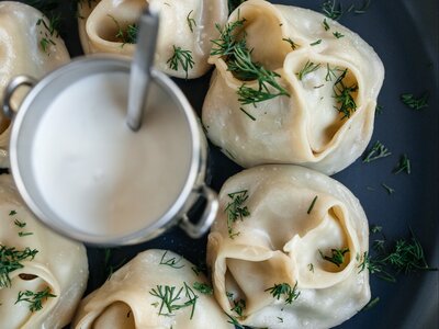 Манты с говядиной и тыквой