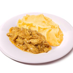 Картофельное пюре с курицей карри