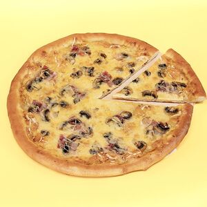 Пицца Карбонара с грибами