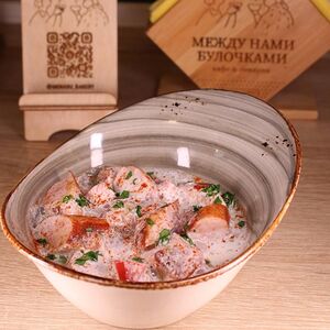 Каша с охотничьими колбасками