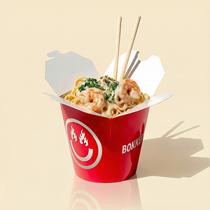 Вок креветки сливочные