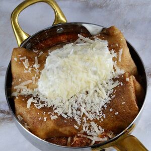 Блины с соусом болоньезе