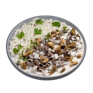 Говядина с грибами в сливочно-чесночном соусе