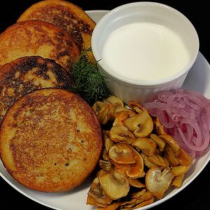 Драники с грибами