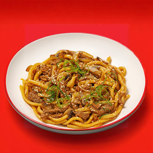 Удон с говядиной и грибами