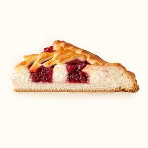 Пирог с творогом и малиной