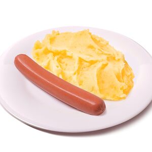 Картофельное пюре с сосиской