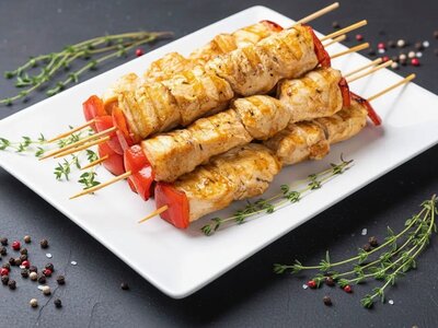 6 порций шашлыка из курицы