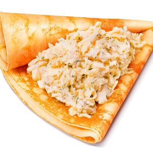 Блин с курицей, сыром и чесноком