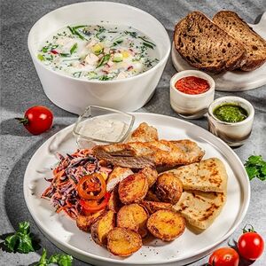 Комбо с люля из курицы и окрошка
