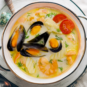 Кокосовый суп с мидиями