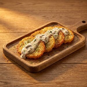 Драники с грибным соусом