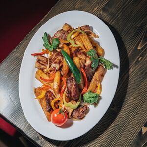 Տապակա խոզի մսով