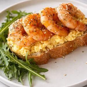 Скрэмбл с креветками 