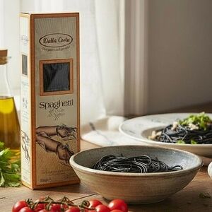 Макаронные изделия без яиц «Dalla Costa» Спагетти нери с чернилами каракатицы. Италия