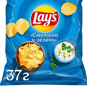 Lay's Картофельные чипсы Лейз Сметана-зелень