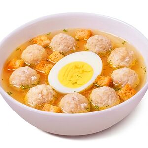 Куриный бульон с 9 фрикадельками 