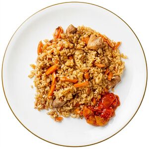 Плов с курицей и перцем Кимчи