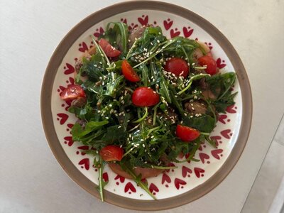 С куриной печенью и печеным яблоком