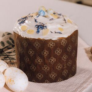 Кулич ванильный с кремом большой