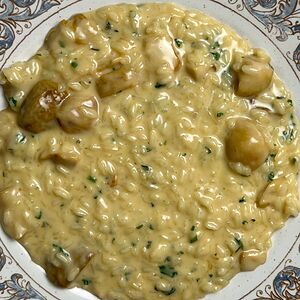 Ризотто с белыми грибами и трюфельным маслом. 
