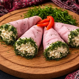Рулетики из ветчины