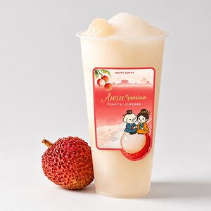 Молочный зеленый чай с личи