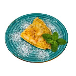 Блинчик с творожным сыром и персиком 