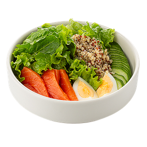 Боул с лососем и киноа