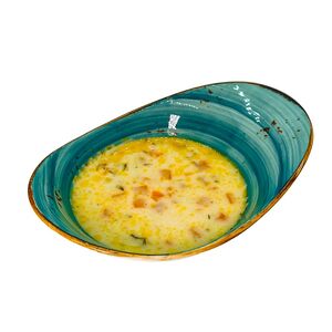 Сырный суп с ветчиной и рисом