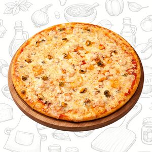 Пицца с морским коктейлем 