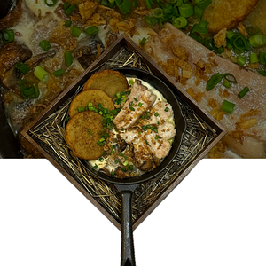 Сковородка с верещакой и драниками