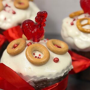 ПП Творожный ванильный кулич с изюмом и курагой без глютена и сахара