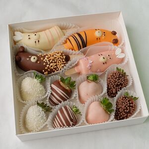 Набор Звери, 4 банана и 6 ягод в шоколаде