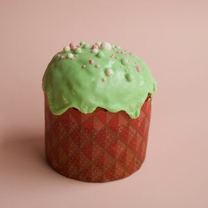 Кулич традиционный с фисташковой помадкой