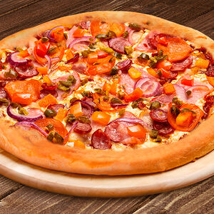 Пицца Мясное ассорти 30 см на тонком тесте