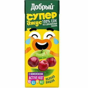 Супер Джус Сок 0,2 (яблоко и вишня )