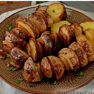 Картошка с салом на мангале 